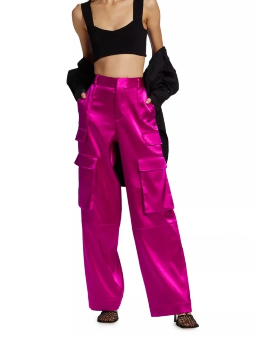 Frame Denim Magenta Cargo Pants in Size 4 Hot Pink